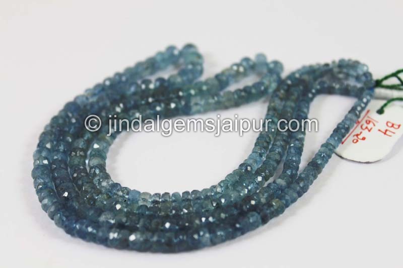 Moss Aquamarine Faceted Roundelle Beads